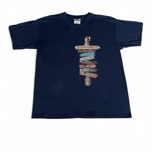 Margaritaville Cayman Islands Vintage Navy T-Shirt with Tropical Graphic